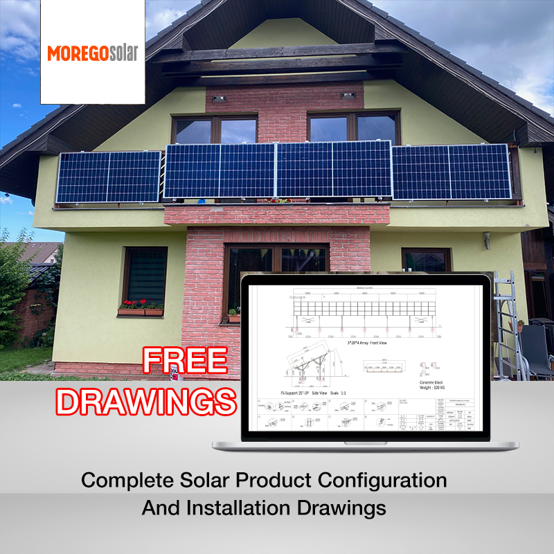 Moregostorage complete solar generator kit 20KW 15KW 10KW 5KW solar panel systems with Growatt hybrid inverter battery