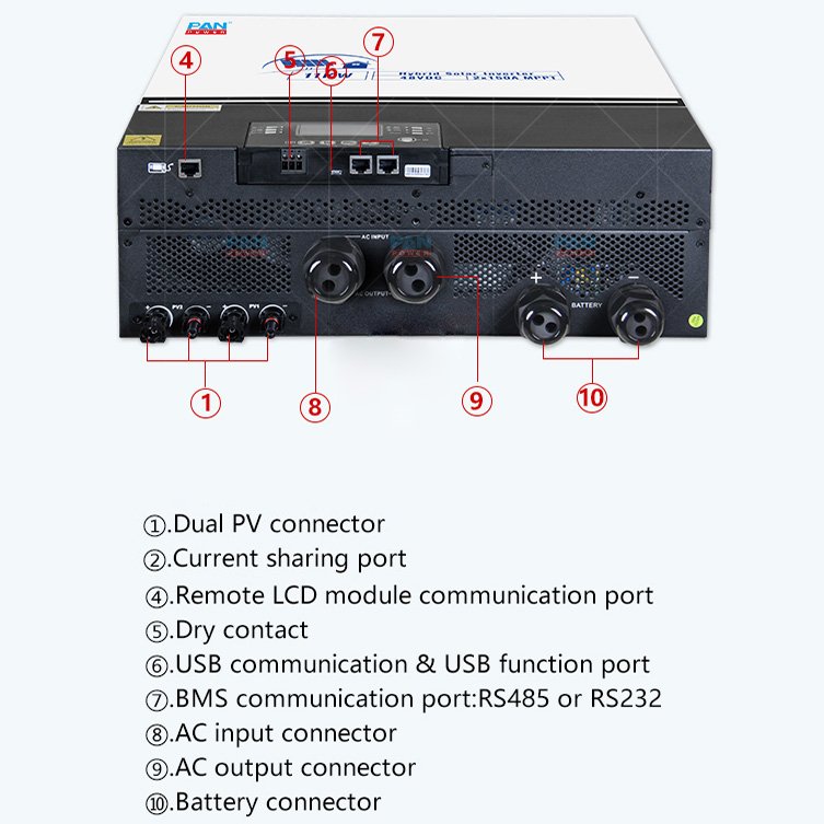 Hot sale off grid 8kw 10kw hybrid 48vdc 8.2kw 10.2kw solar inverter with 150A 160A MPPT