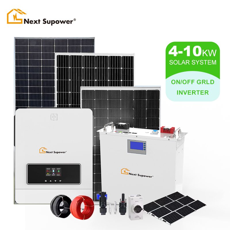 Hybrid System Solar Kit 4kw 5kw 6kw 8kw 10kw off grid hybrid inverters pure sine wave solar panel home power system with battery