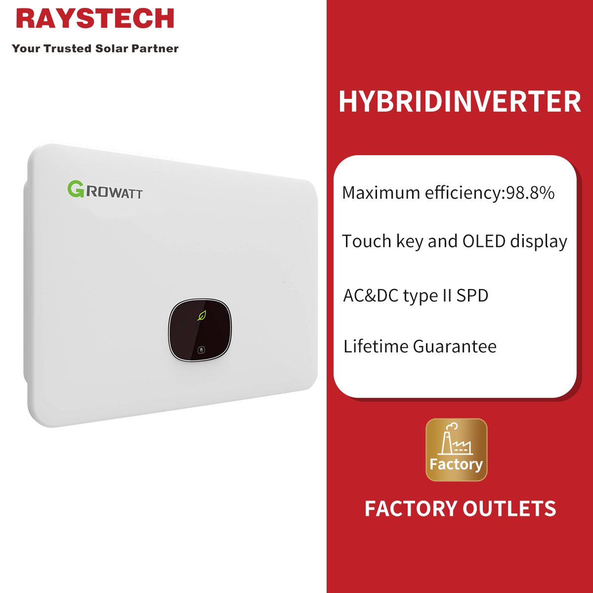 Growatt Mod 10Ktl3-X 3 Phase Hybrid Wechselricht 3 Phas Home Residential Use Solar Inverter 10Kw On Grid Tie Inverter//
