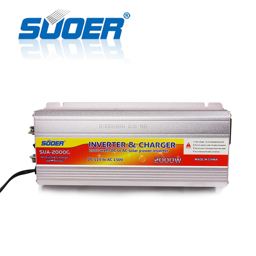 Suoer Solar Inverter Price 2000VA solar inverter Off Grid 12v 220v modified sine wave inverter with battery charger