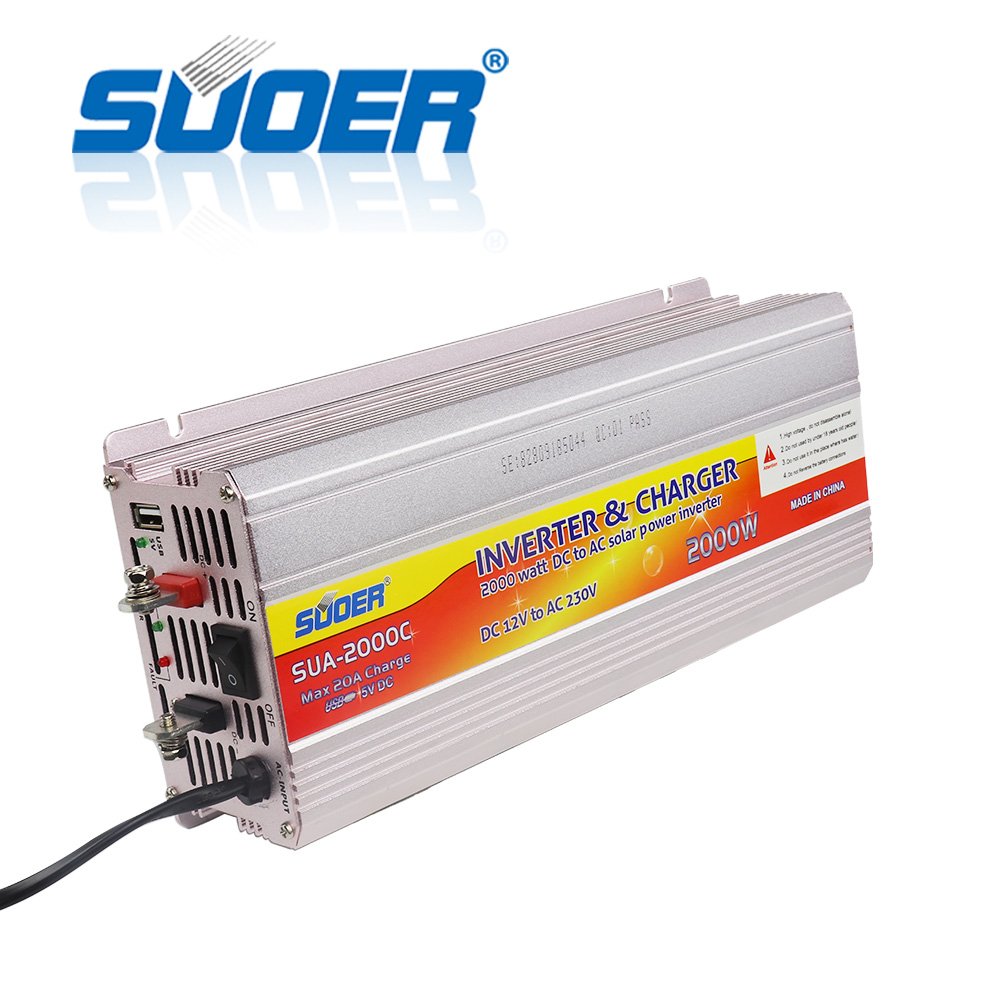 Suoer Solar Inverter Price 2000VA solar inverter Off Grid 12v 220v modified sine wave inverter with battery charger