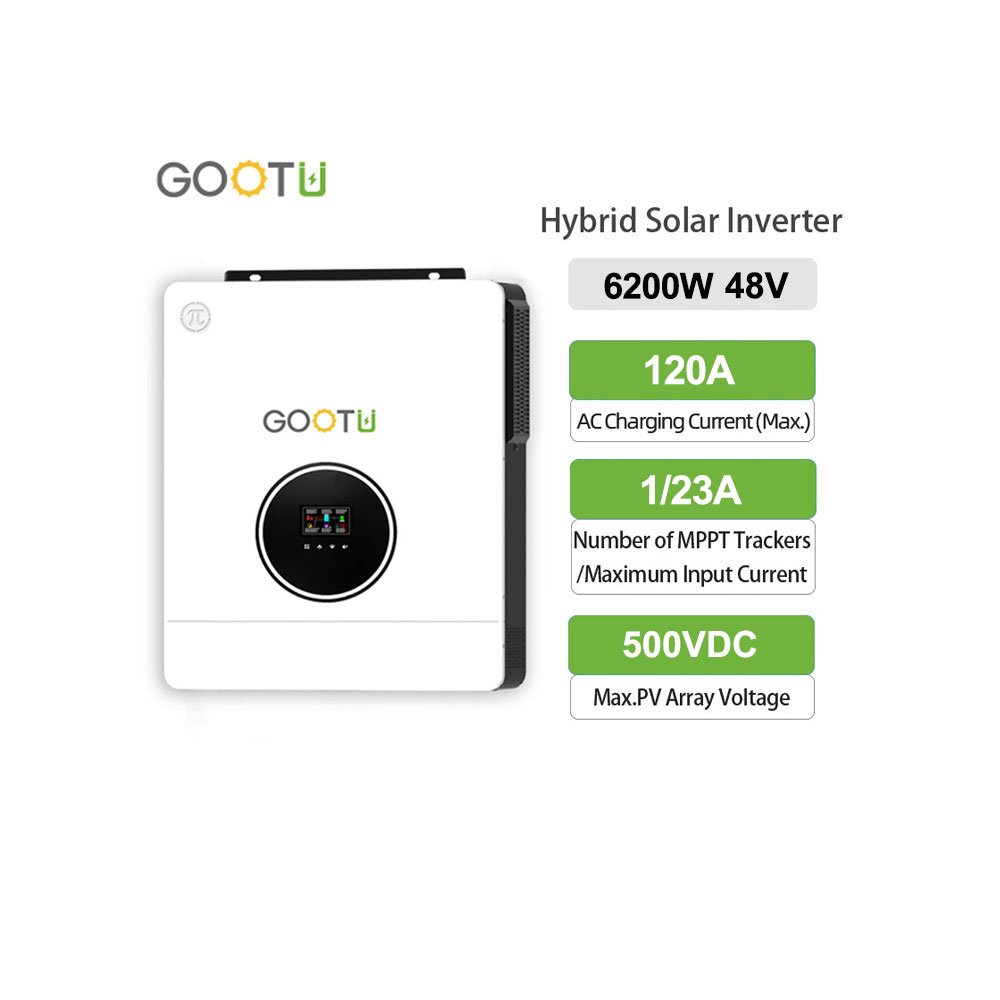 GOOTU EU Warehouse Dual Output 120A MPPT Control 6.2KW Solar Inverter Max 6200W Input PV Inverter