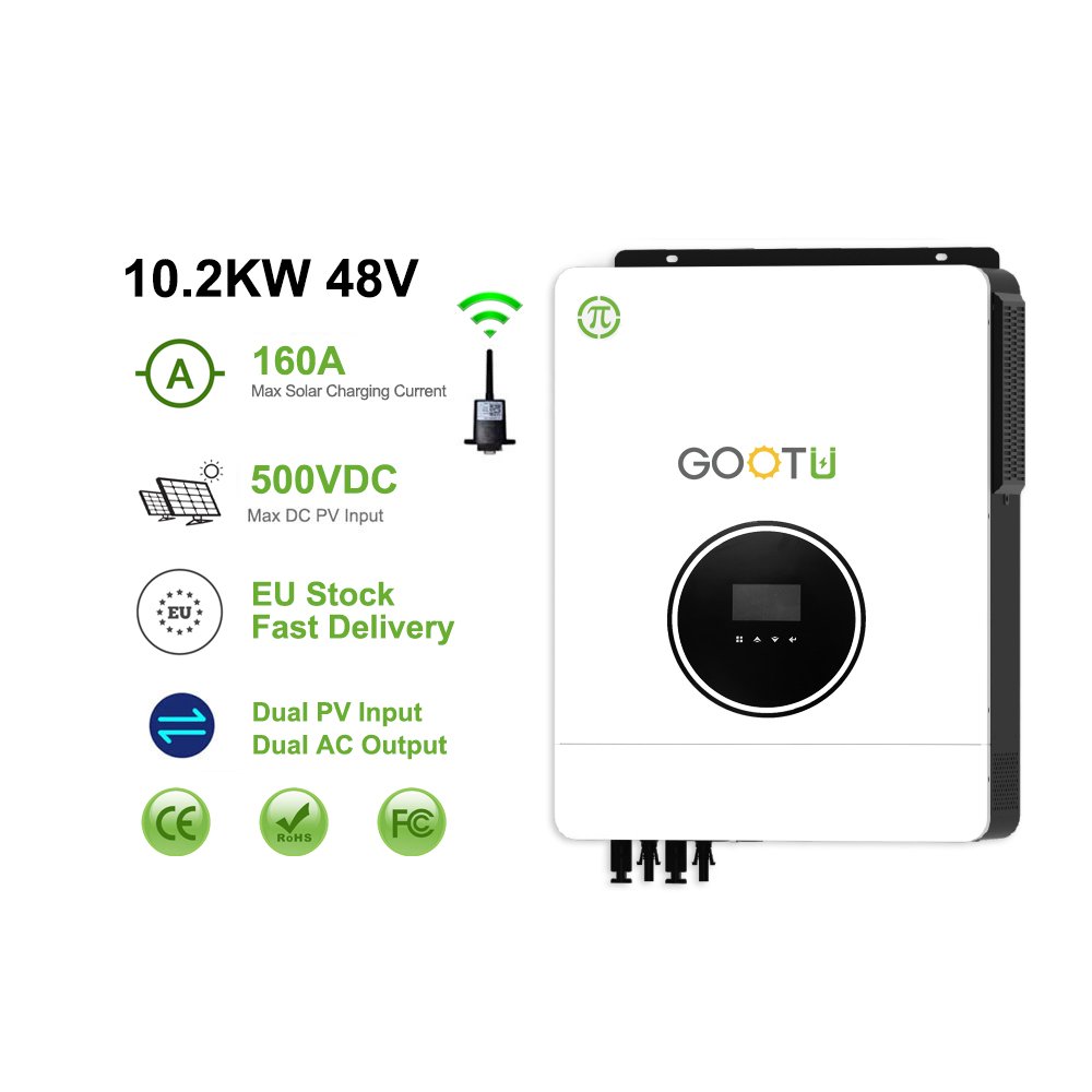 Hot Selling 10KW Dual MPPT Inverter 10200W 48V Dual PV AC Hybrid Solar Inverter With Two Communication Port