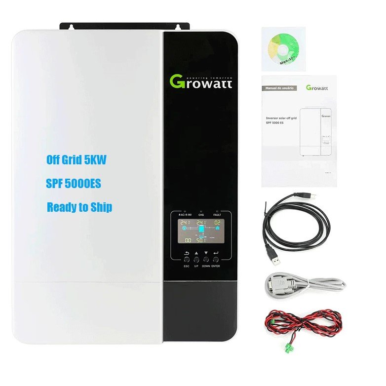 Growatt 3KW 5KW Off Grid Hybrid Solar Inverter SPF 5000ES with MPPT Solar Controller with Wifi Solar Home System