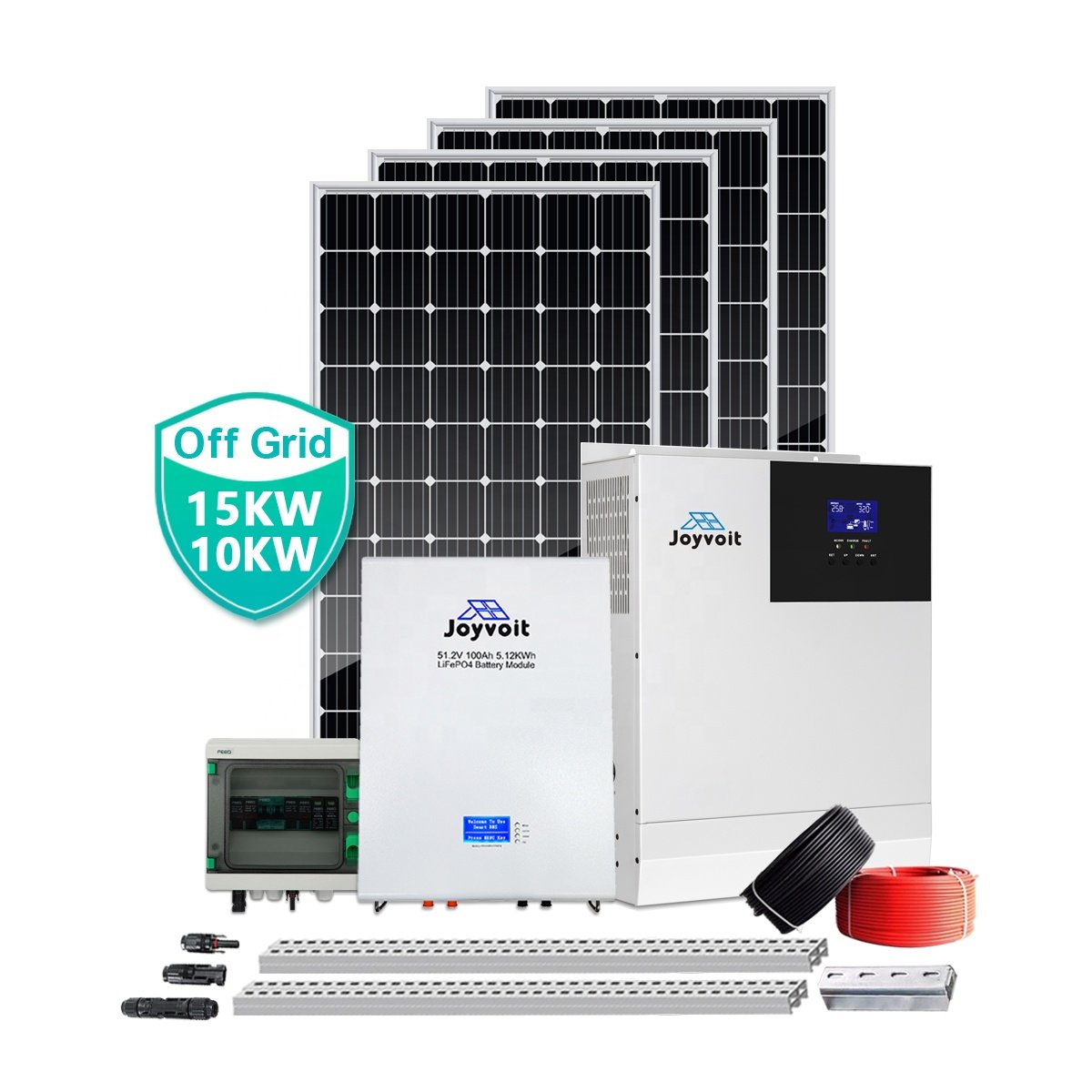 ROHS Approved Hybrid 5000W Solar Power Generator System AC220V liFePO4 Battery 48V Home Solar Inverter System with Mono Panels