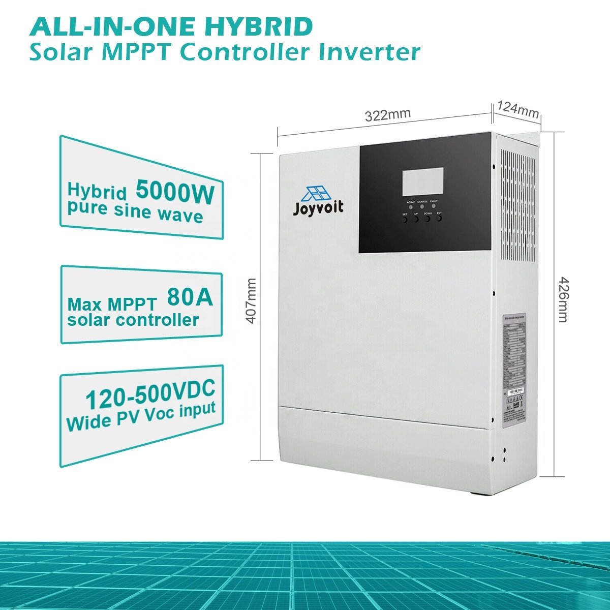 ROHS Approved Hybrid 5000W Solar Power Generator System AC220V liFePO4 Battery 48V Home Solar Inverter System with Mono Panels