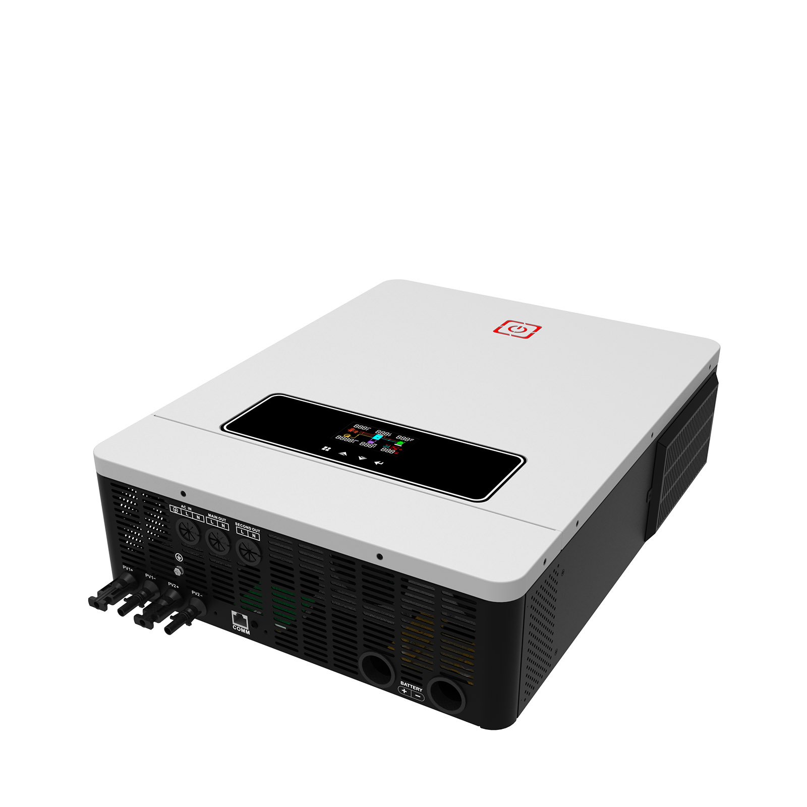 IP65 Hybrid inverter Touch Screen LCD 160A MPPT Charter Controller 48VDC Dual Output On/Off Grid 10.2KW Home Solar Inverter