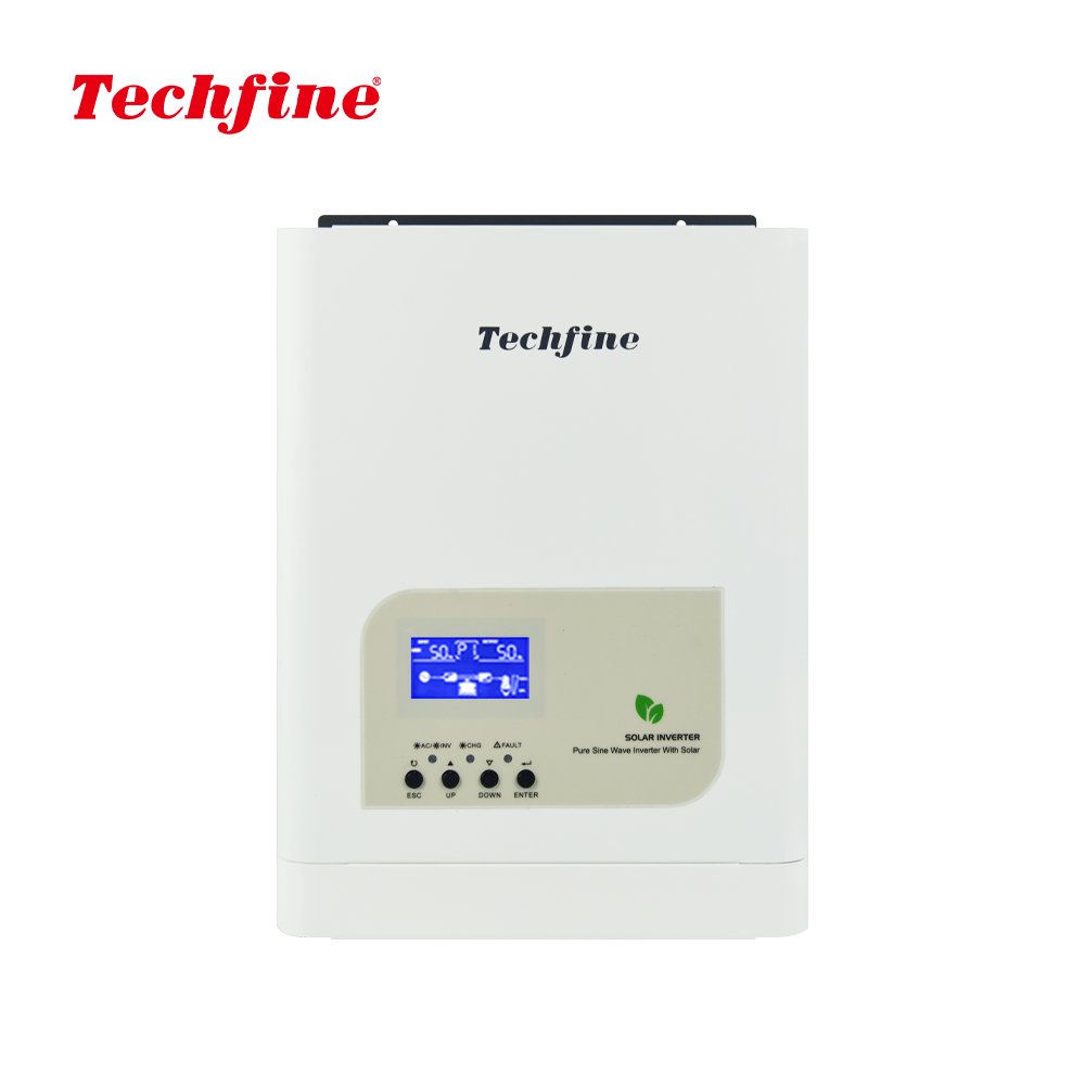 2kva Solar inverter 1.6kw 2000va inverter pure sine wave inverter 24vdc to 220vac offgrid Techfine solar