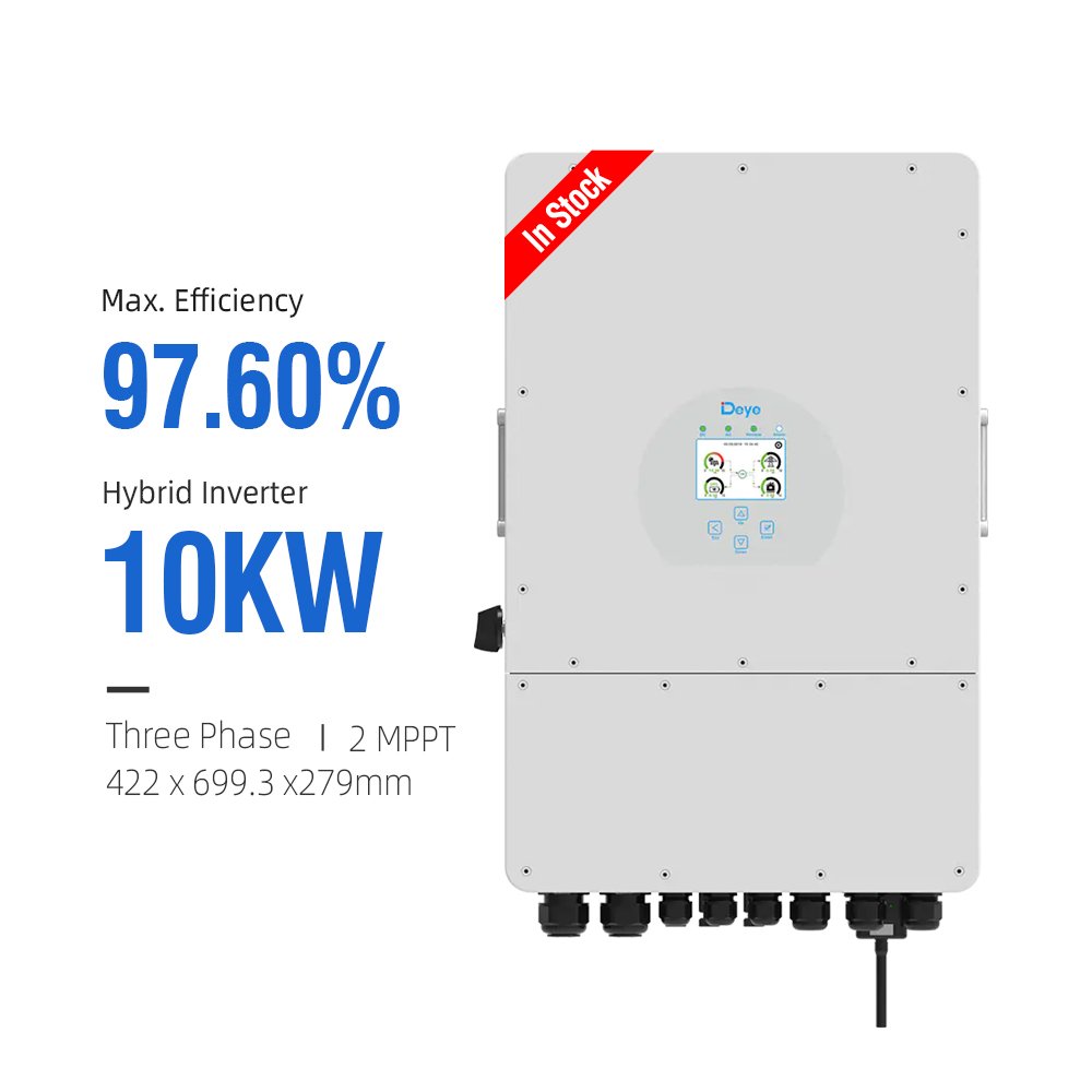 DAH solar panels factory Deye 8kw 10kw 12kw SG04LP3-EU three phase hybrid solar inverter