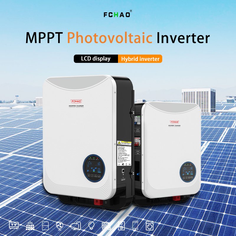 Hybrid Solar inverter 6.2kw Off-Grid Solar inverters With Mppt Solar Charge Controller and circuit protector