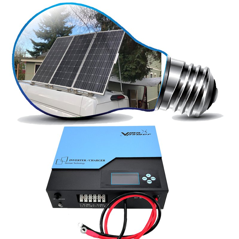 Vmaxpower 500W DC to AC Portable Off Grid Pure Sine Wave Solar Inverter 800w Home Portable Solar Generator