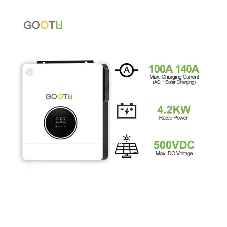 GOOTU 4.2KW Dual Output Power Inverter 120A MPPT Solar Charge Controller 24V 4KW Hybrid Solar Inverter In Stock