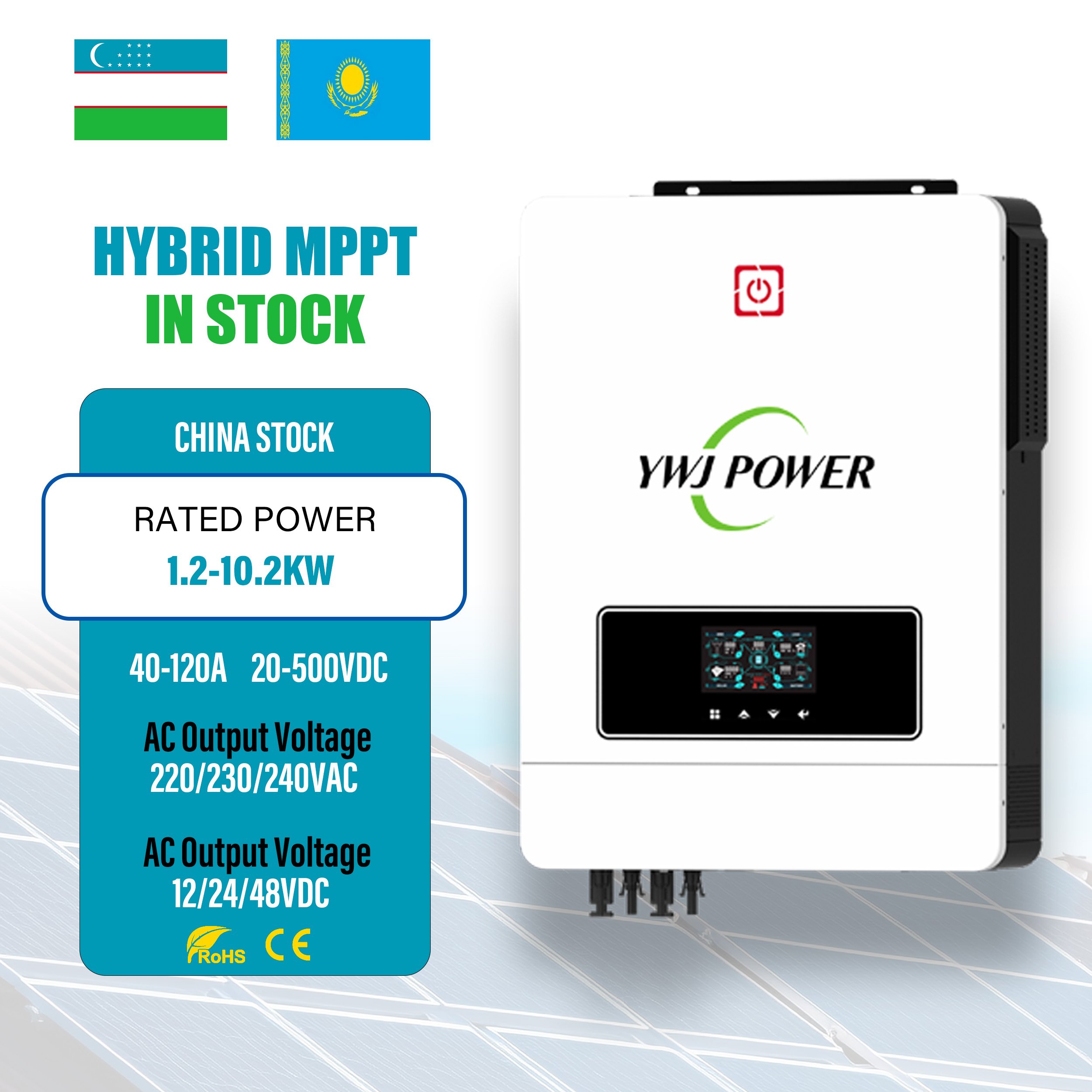 High Voltage 2KW 3KW 4KW 6KW 8KW 10.2KW Hybrid Inverter 48V 24V 12v 220v ON OFF Grid Solar Inverter
