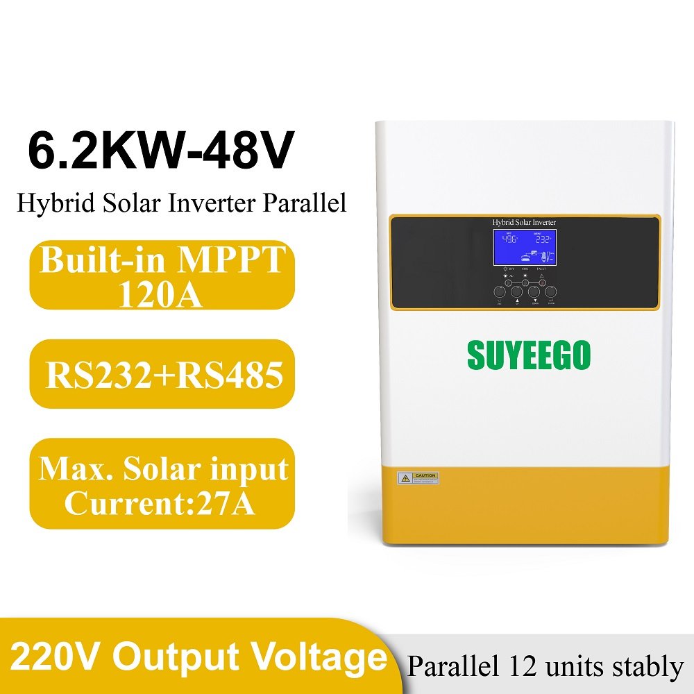 SUYEEGO 48V 6.2KW Parallel 12units three phase Built-in MPPT 120A Parallel Hybrid Solar Inverter