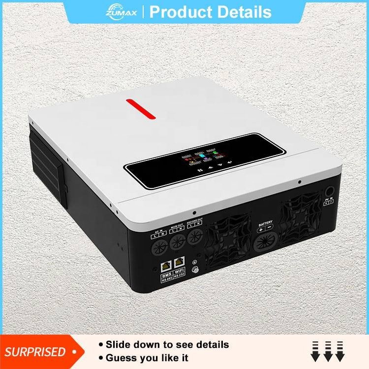 Cheap wholesale Zumax 5KW 5.5KW 6.2KW hybrid solar inverter 5kw 3000watt solar inverter 6200w solar hybrid inverter