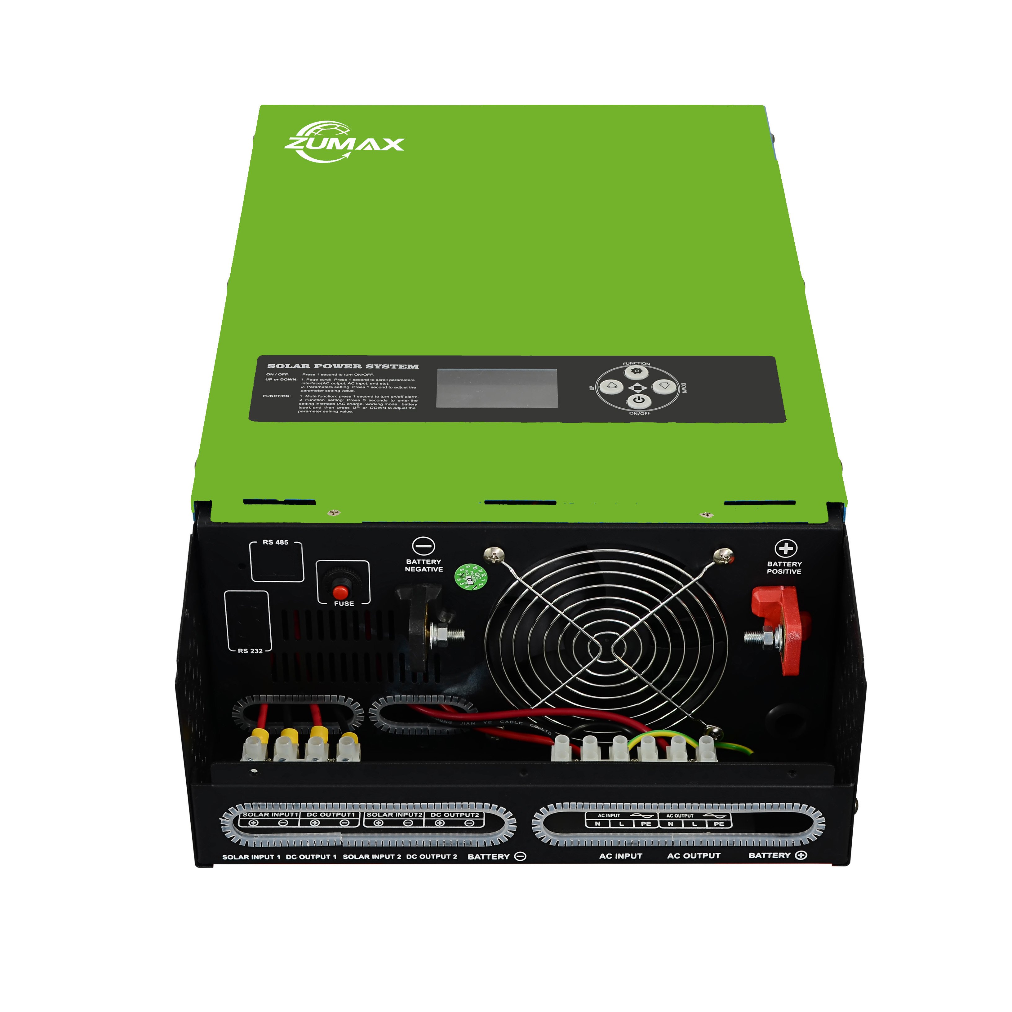 Zuamx 1KW 2KW 3KW 4KW 6KW pure sine wave inverter 48v hybrid solar inverter for 120vac and 240v