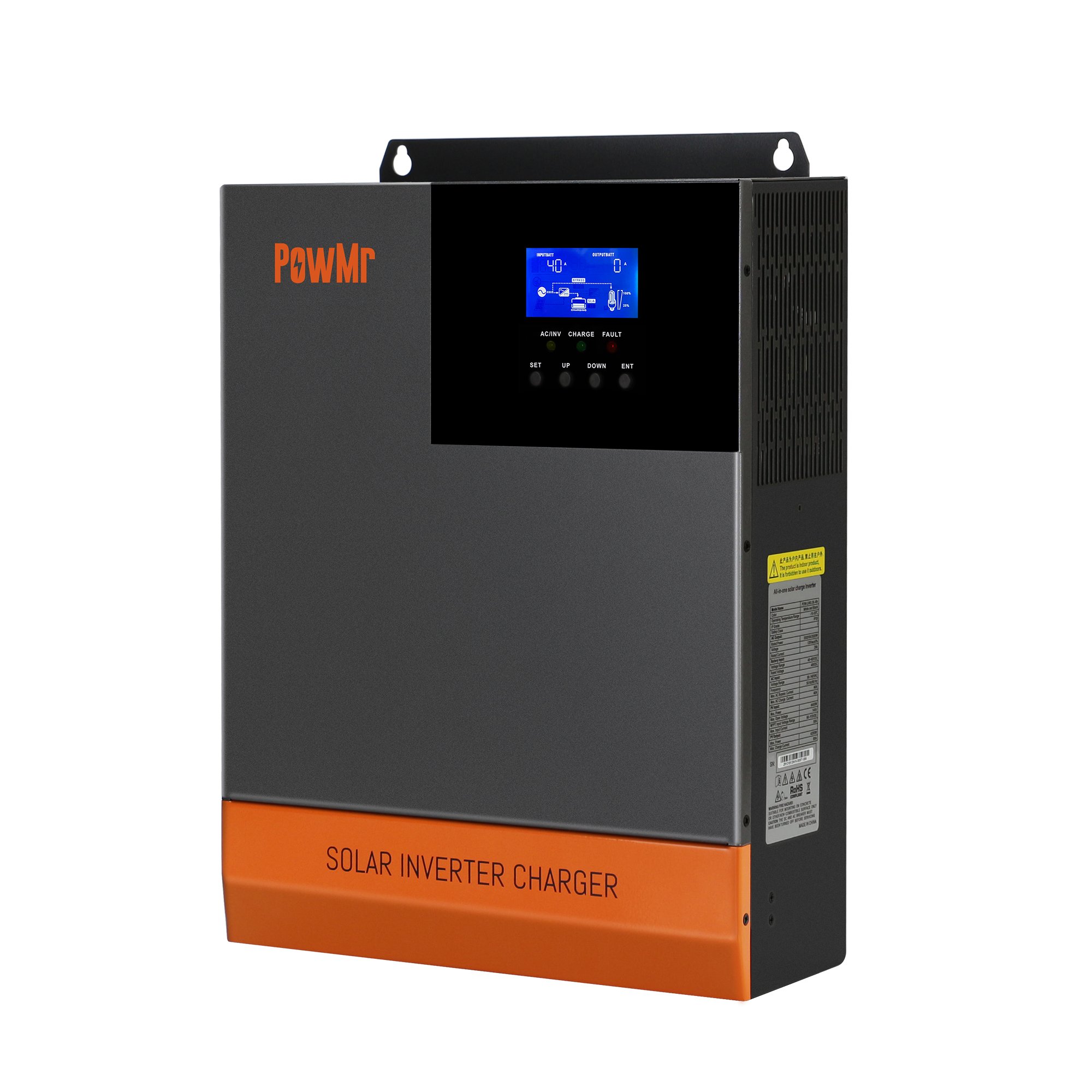 PowMr 3KW 3.5KW 5KW MPPT 60A 80A Charge Controller 48V 110VAC 145/500VDC Hybrid Solar Inverter