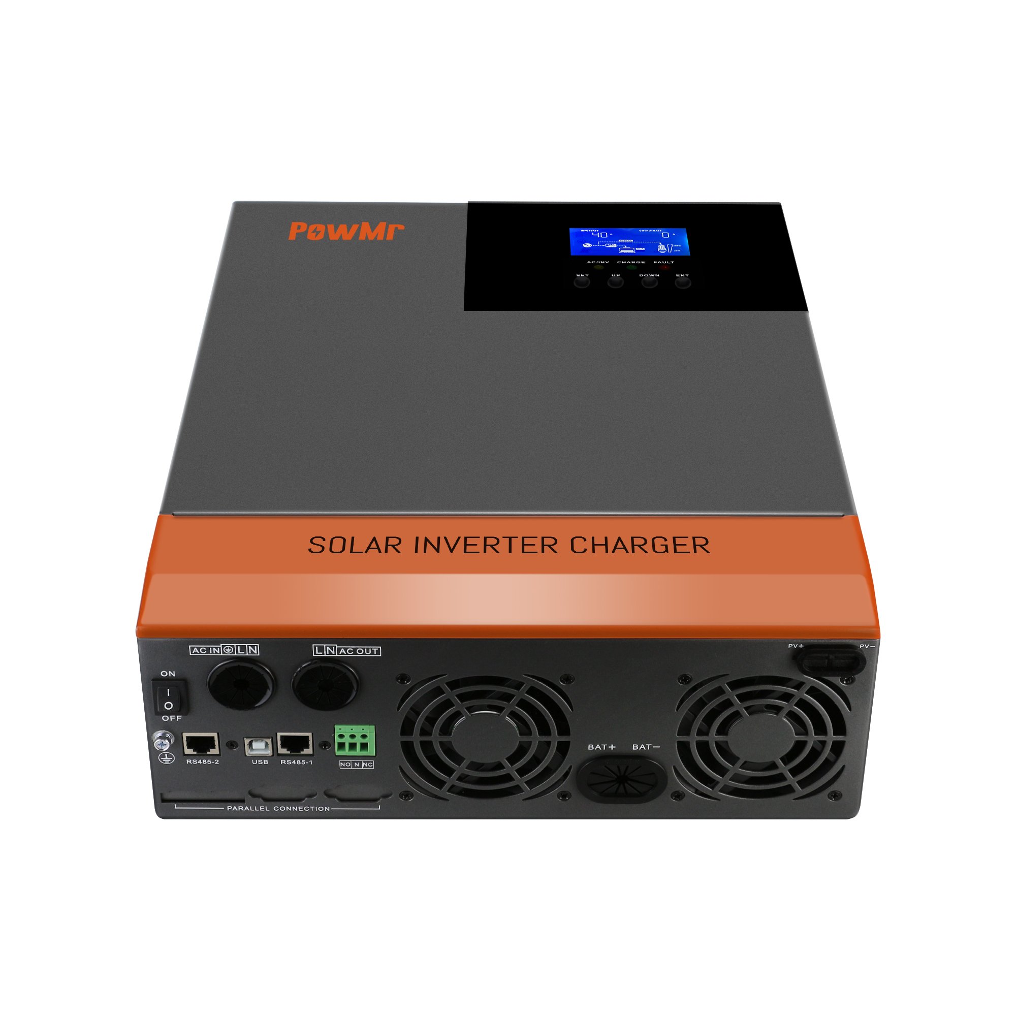 PowMr 3KW 3.5KW 5KW MPPT 60A 80A Charge Controller 48V 110VAC 145/500VDC Hybrid Solar Inverter