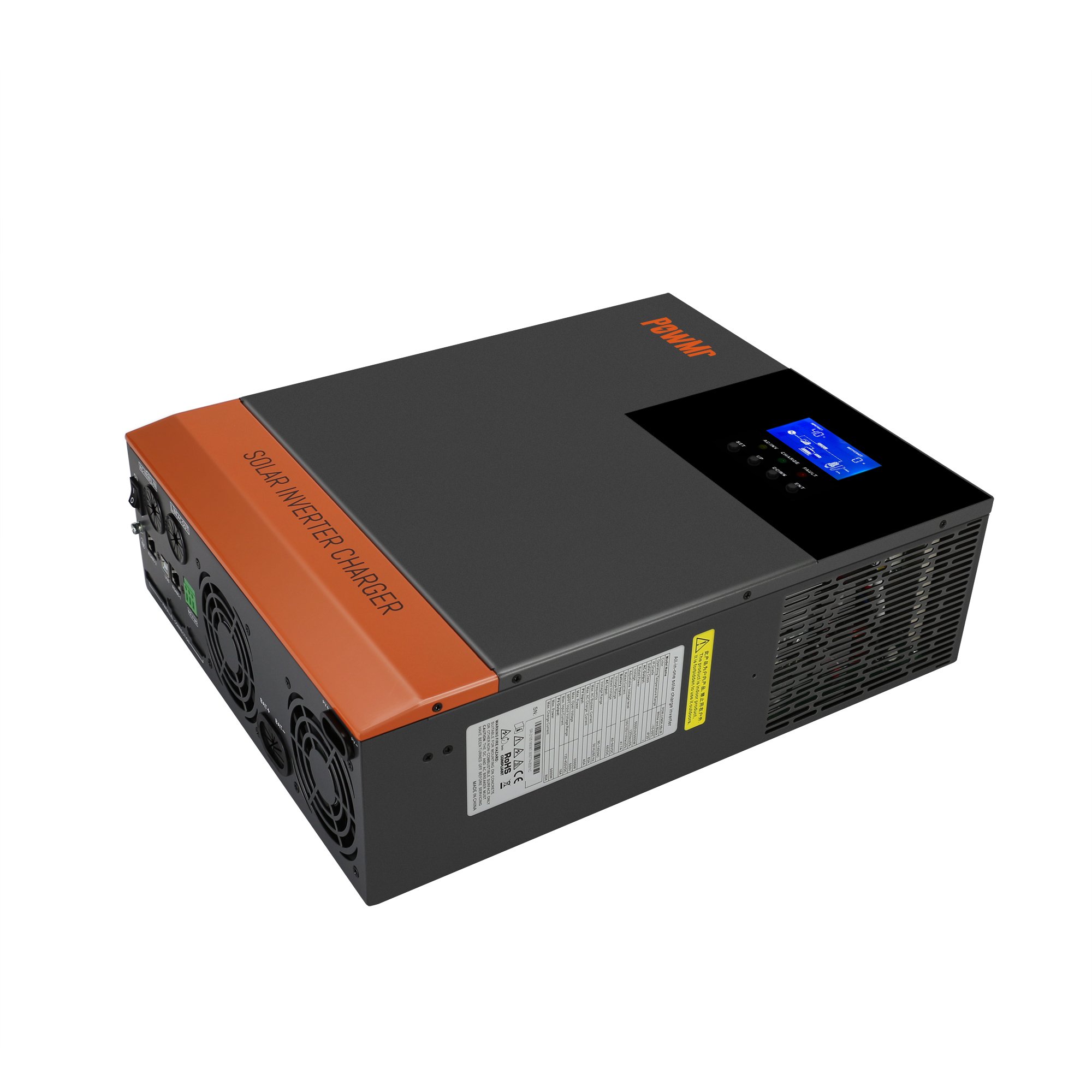 PowMr 3KW 3.5KW 5KW MPPT 60A 80A Charge Controller 48V 110VAC 145/500VDC Hybrid Solar Inverter