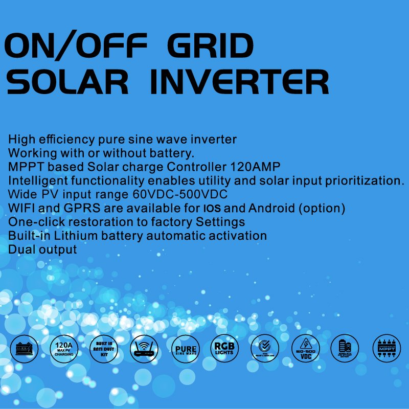 ZUMAX Cheap Price 5kw 6KW 8kw 10kw 24V 48V power off grid solar inverter all in one solar inverter