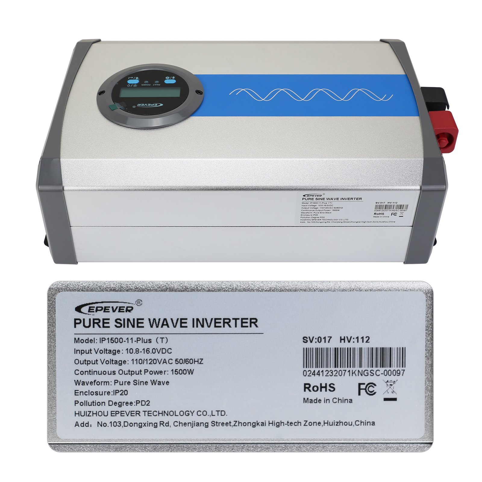 EPEVER 1500W IPower High-Frequency Off-Grid Inverter 12V 110V 220V Pure Sine Wave Solar Inverter with 60Hz AC Output