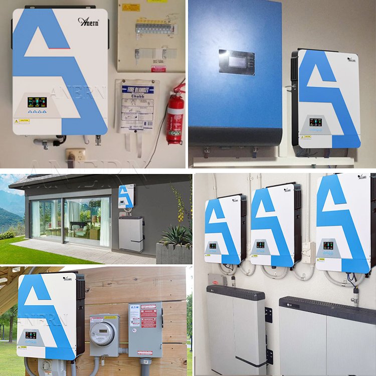 Anern 12kva 3.5kva split phase hybrid off grid solar inverter