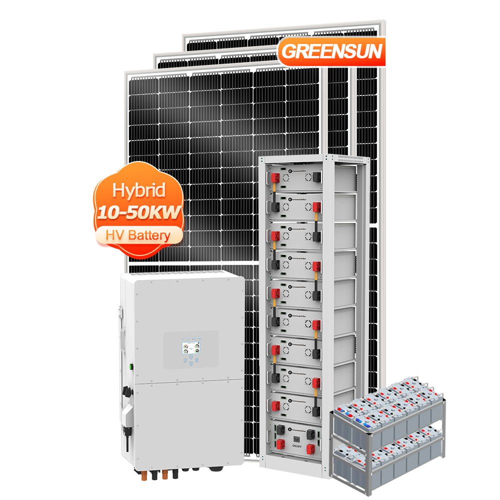 Hybrid solar system 10kw 15kw 20kw 25kw 30kw 40kw 50kw three phase 400v on grid off grid solar power system