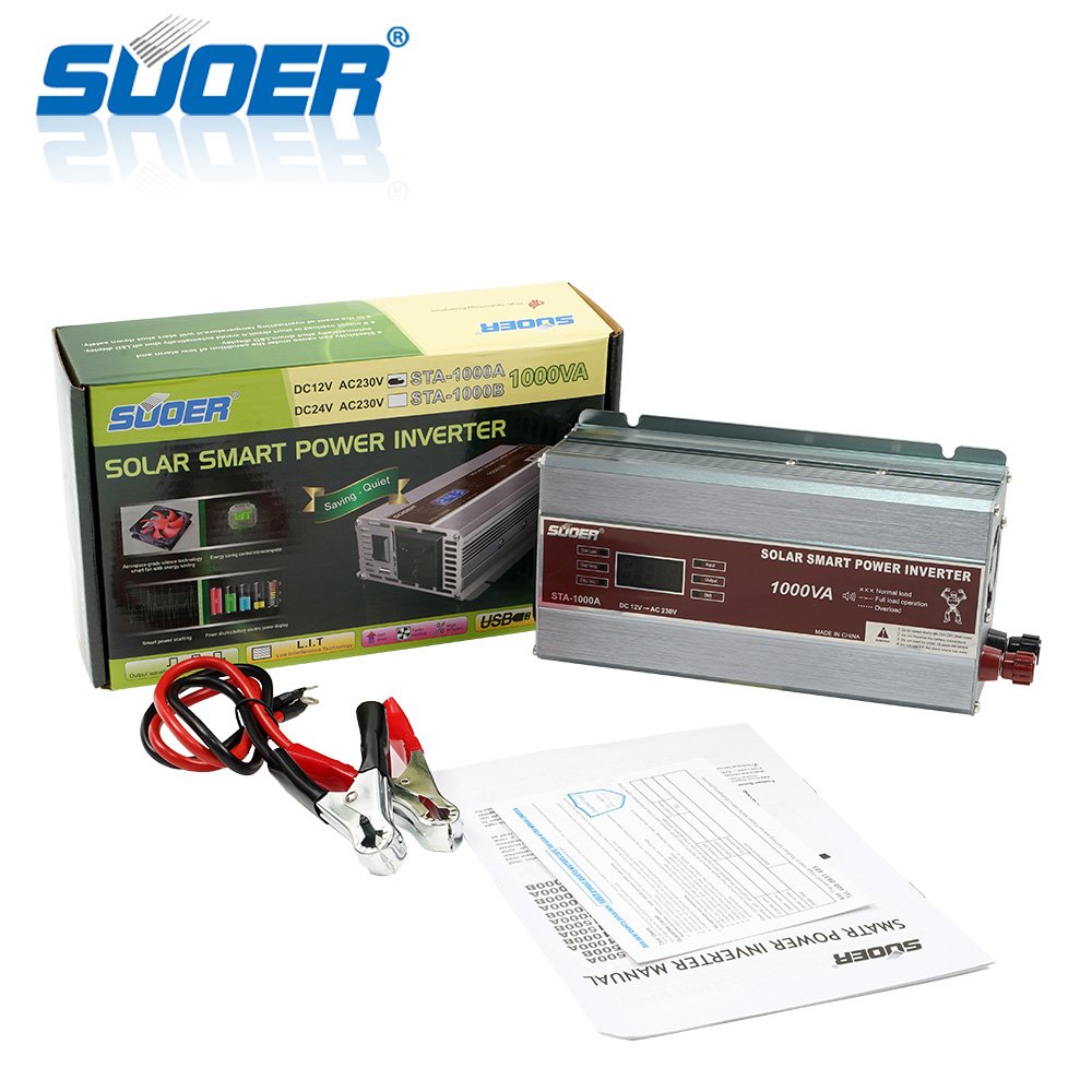 Suoer 12v 220v 1000w modified sine wave inverter off grid inverter Correction Wave Of Solar Inverter 1kw