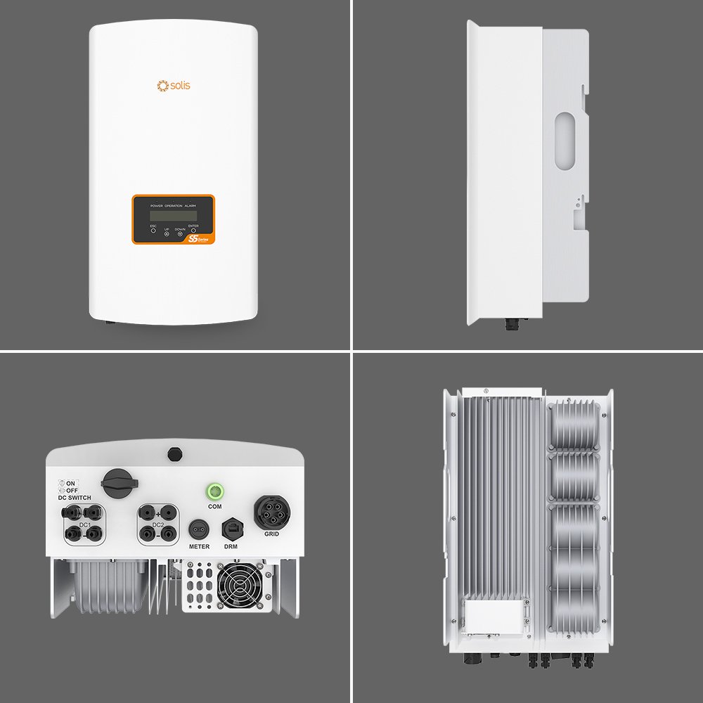 Solis Residential On Grid Solar Inverter Photovoltaic 3Kw 5Kw 6Kw 10Kw 20Kw Three Phase Solar Grid Tie Inverter