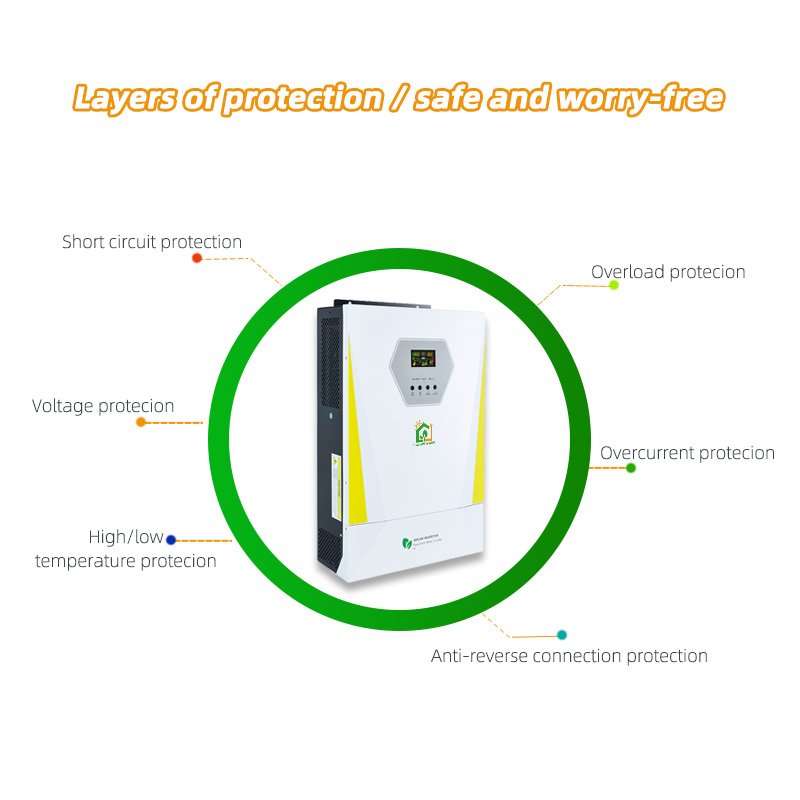 Sunshine Vendor 3KW Hybrid Solar Inverter 3000W 24V 100A mppt String Pure Sine Wave Inverter 3kva for Off-Grid System