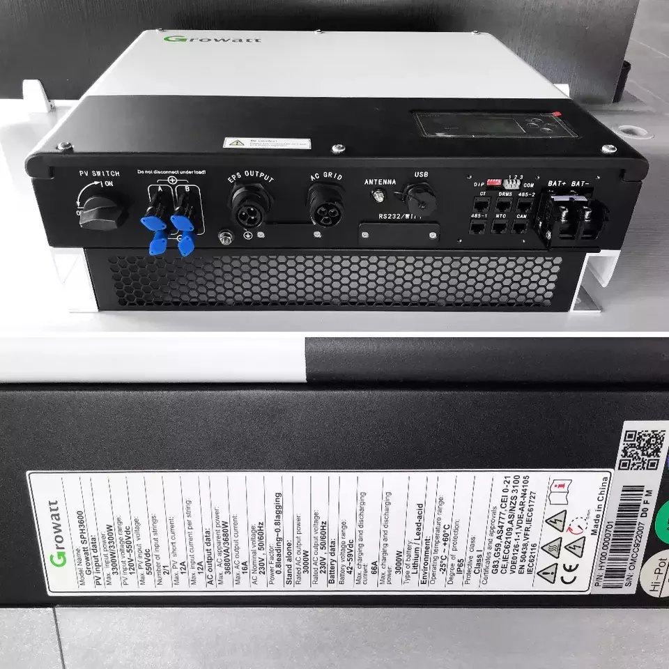 Top 10 Hybrid Solar Inverter 3 Phase Growatt SPH 10000 TL3-UP Competitive Price 10kw Solar Hybrid Inverter