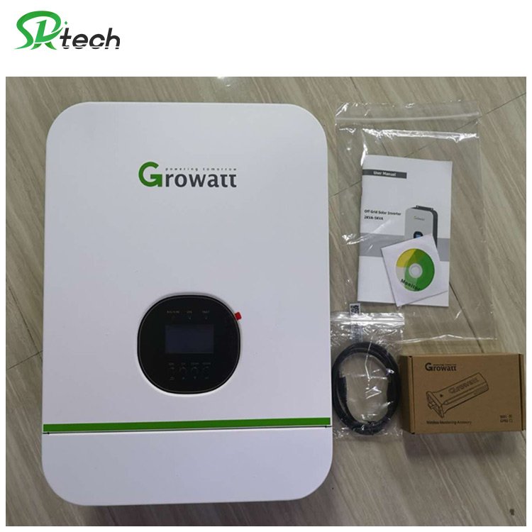 Growatt 5KW 48V 220V Inverter Charger SPF 5000TL HVM-WPV-P PV Input Voltage 450V MPPT 100A Hybrid Solar Inverter