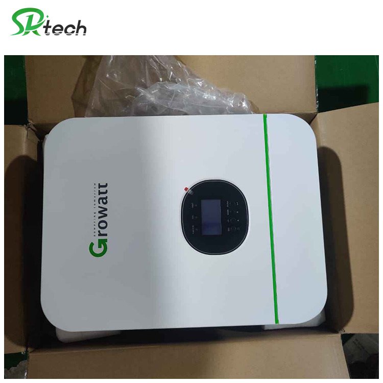 Growatt 5KW 48V 220V Inverter Charger SPF 5000TL HVM-WPV-P PV Input Voltage 450V MPPT 100A Hybrid Solar Inverter