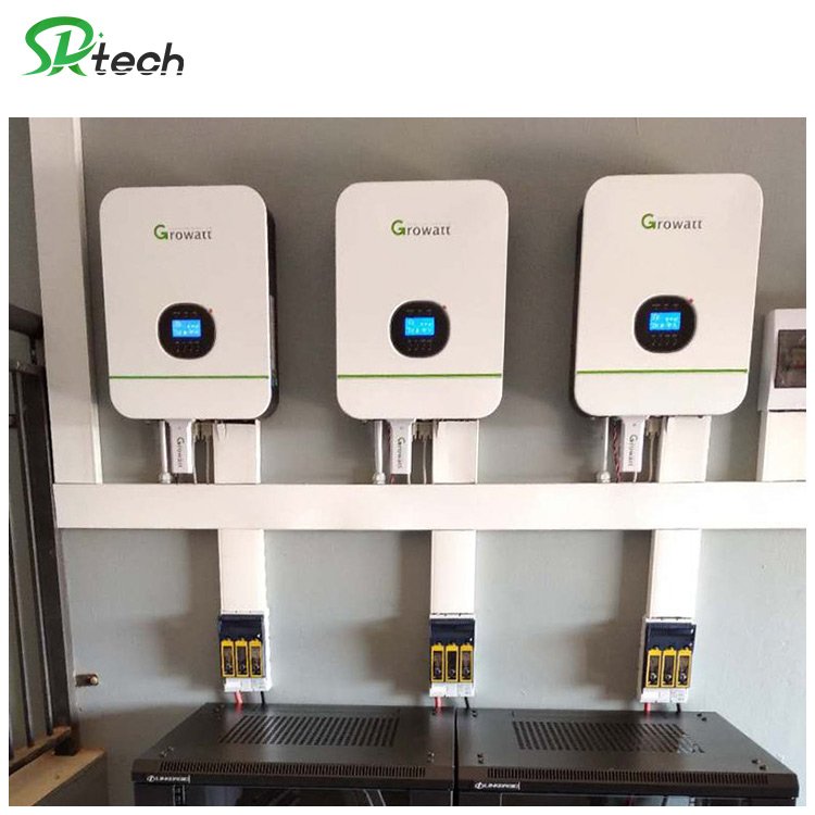 Growatt 5KW 48V 220V Inverter Charger SPF 5000TL HVM-WPV-P PV Input Voltage 450V MPPT 100A Hybrid Solar Inverter
