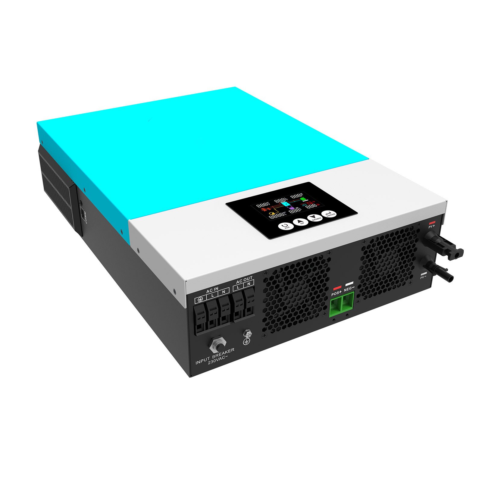 hybrid solar inverter 6.2kw pure sine wave hight pv input voltage range(90~450VDC) max 140A