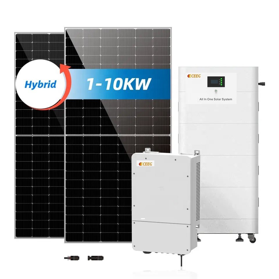 5kw 10kw Off gird Hybrid Solar Energy Storage system Solar Systems with Battery backup commercial use 5kw 10kw