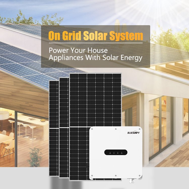 Bluesun home systems 50KW Solar Grid Tie 10kw 20KW 30KW inverter PV solar panel power System 15KW Off Grid with MPPT Controller