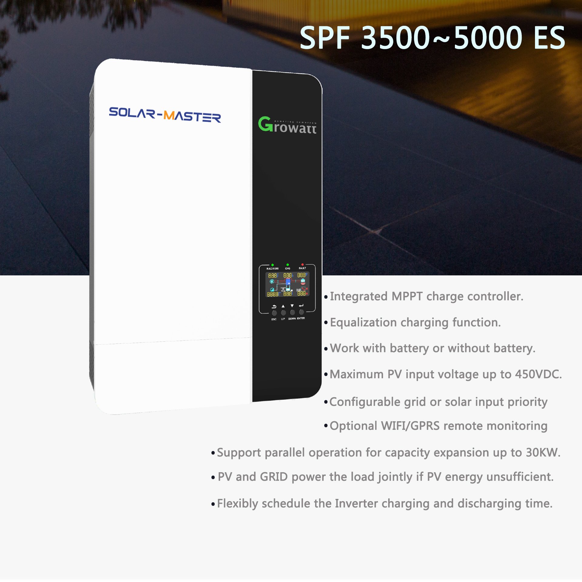 Growatt Solar Inverter 5kw inverter 10kw 15kw 20kw Off Grid Solar Hybrid Systems