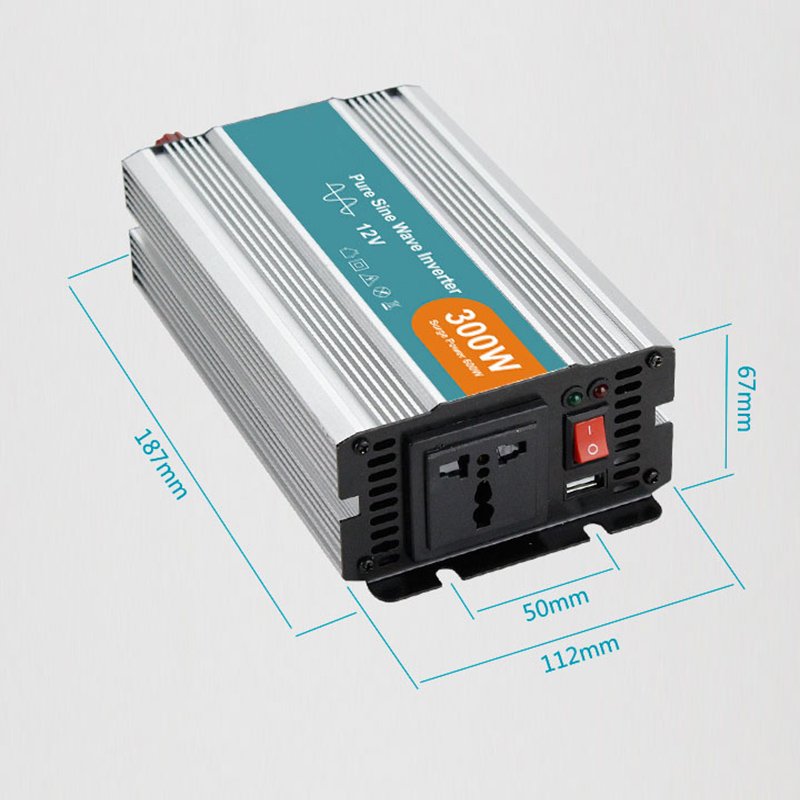 Pure sine wave DC 12V 24V 48V to AC110V 220V 300w solar inverter P-300