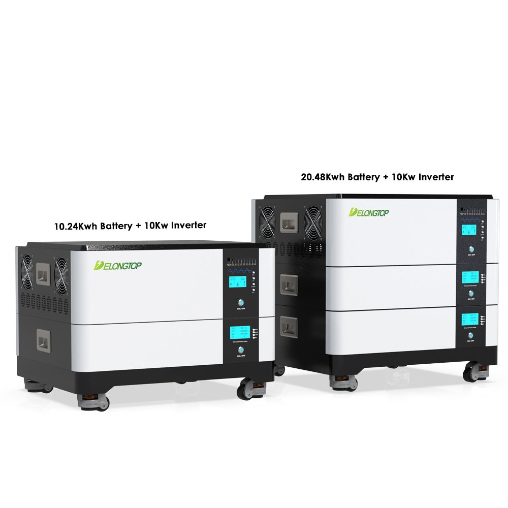 All In One 10kw Solar Inverter Stackable Module 48V 51.2V 200ah 10kwh 20kwh Lithium Ion Battery Modular Home Solar System