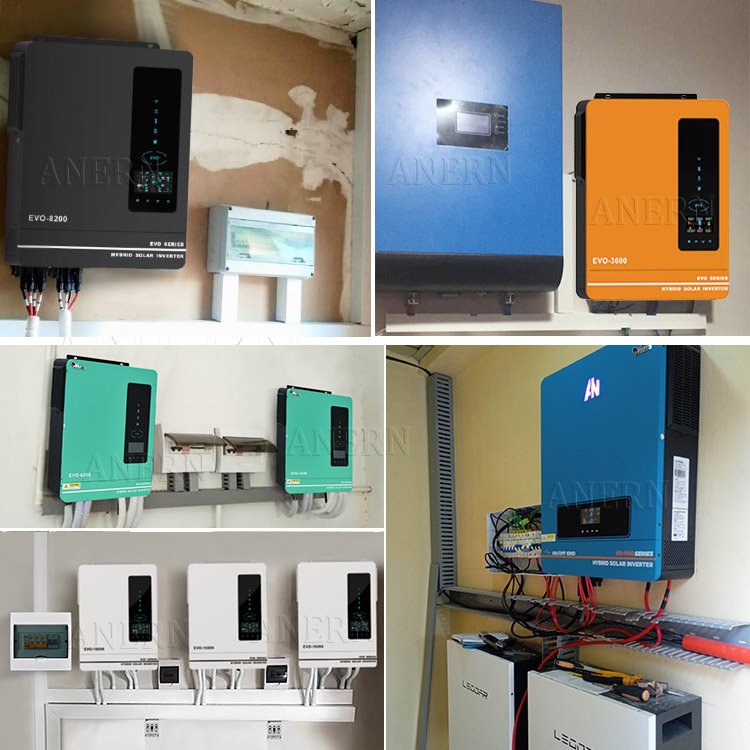 Anern solar power inverter 6000w hybrid solar inverter 60kva 400v with MPPT for home