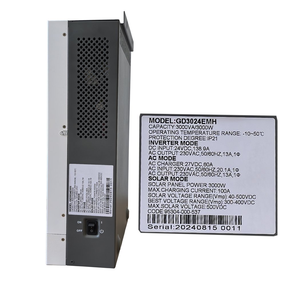 MPPT Solar Inverter Hybrid 3KW 3000W 5000W Pure Sine Wave 24V AC Battery Charger UPS split phase and three phase inverter