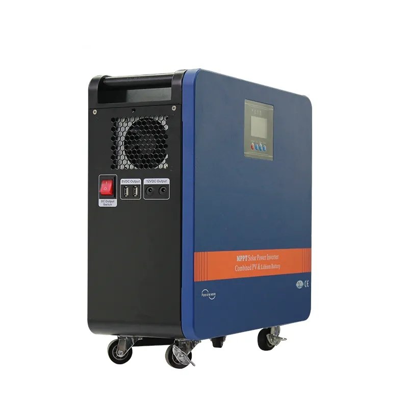 MPPT controller 1200W pure sine wave solar inverters with inverter and battery all in one system