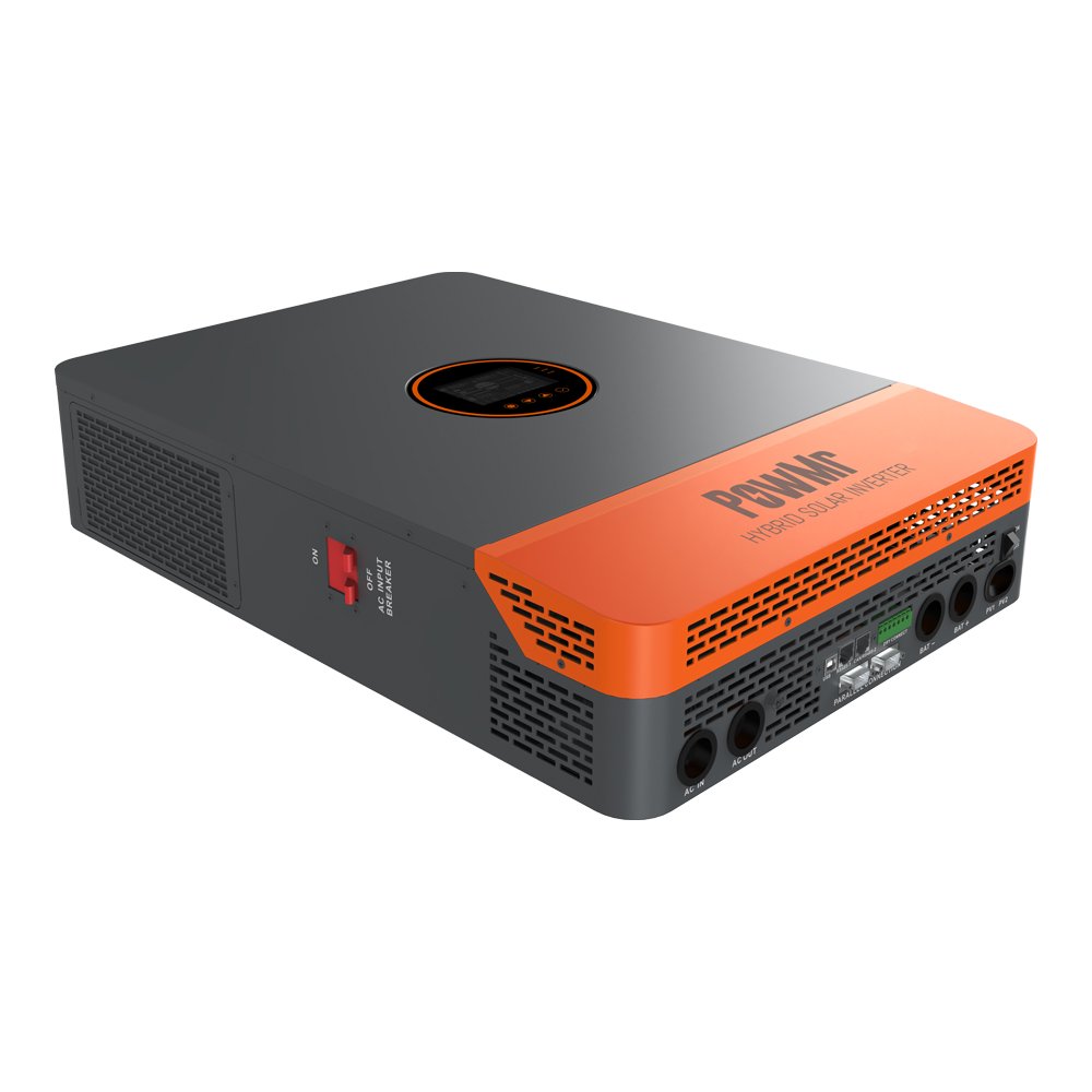 PowMr 48V to 110/230V AC Solar Inverter 2 MPPT Single/Split Phase 10kw Solar Inverter On Off grid Hybrid Inverter