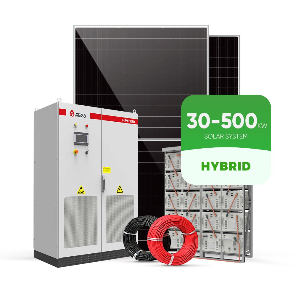 Commercial 30kw 50kw 100kw 200kw 500kw solar system hybrid with battery storage