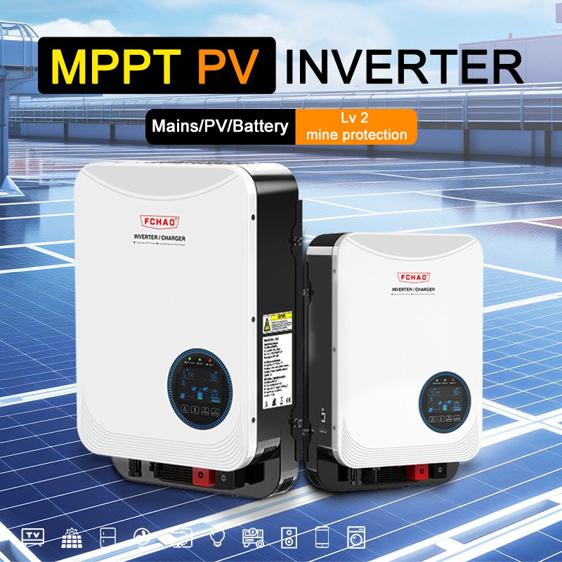 FCHAO 4.2KW 24V 6.2KW 48V Single Phase Frequency Inverter Solar Inverter Price 4.2KW 6.2KW Hybrid Inverter for Home