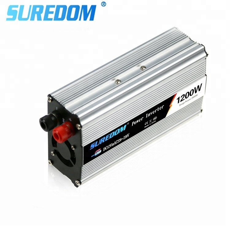 Suredom 1200w/2400w (peak) modified sine wave car power inverter with usb port