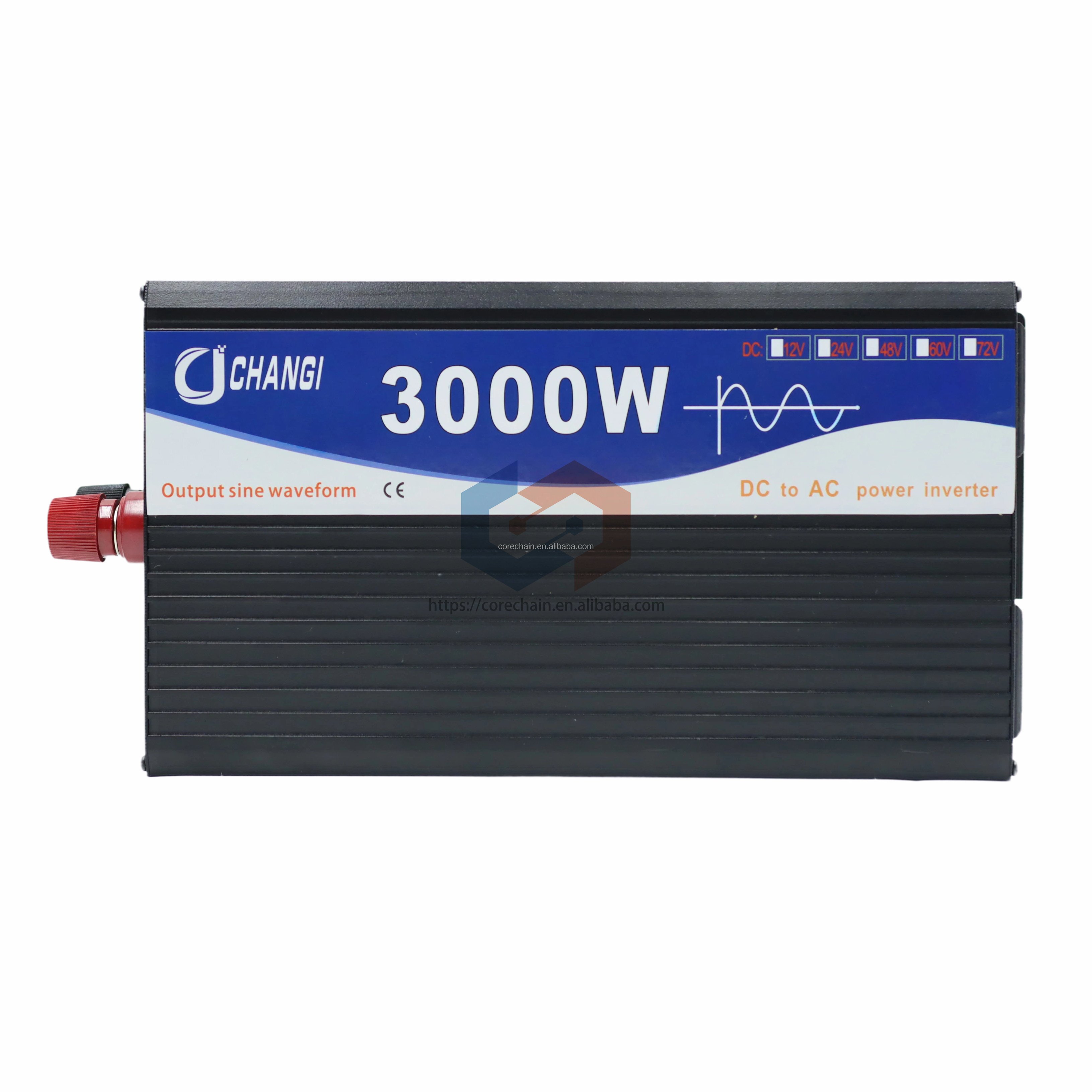 Pure Sine Inverter 3000W 12v To 220v 50hz DC To Ac 24v 36v 48v 72v 120V 60hz Low Frequency Off Grid Solar Inverter For Home Use