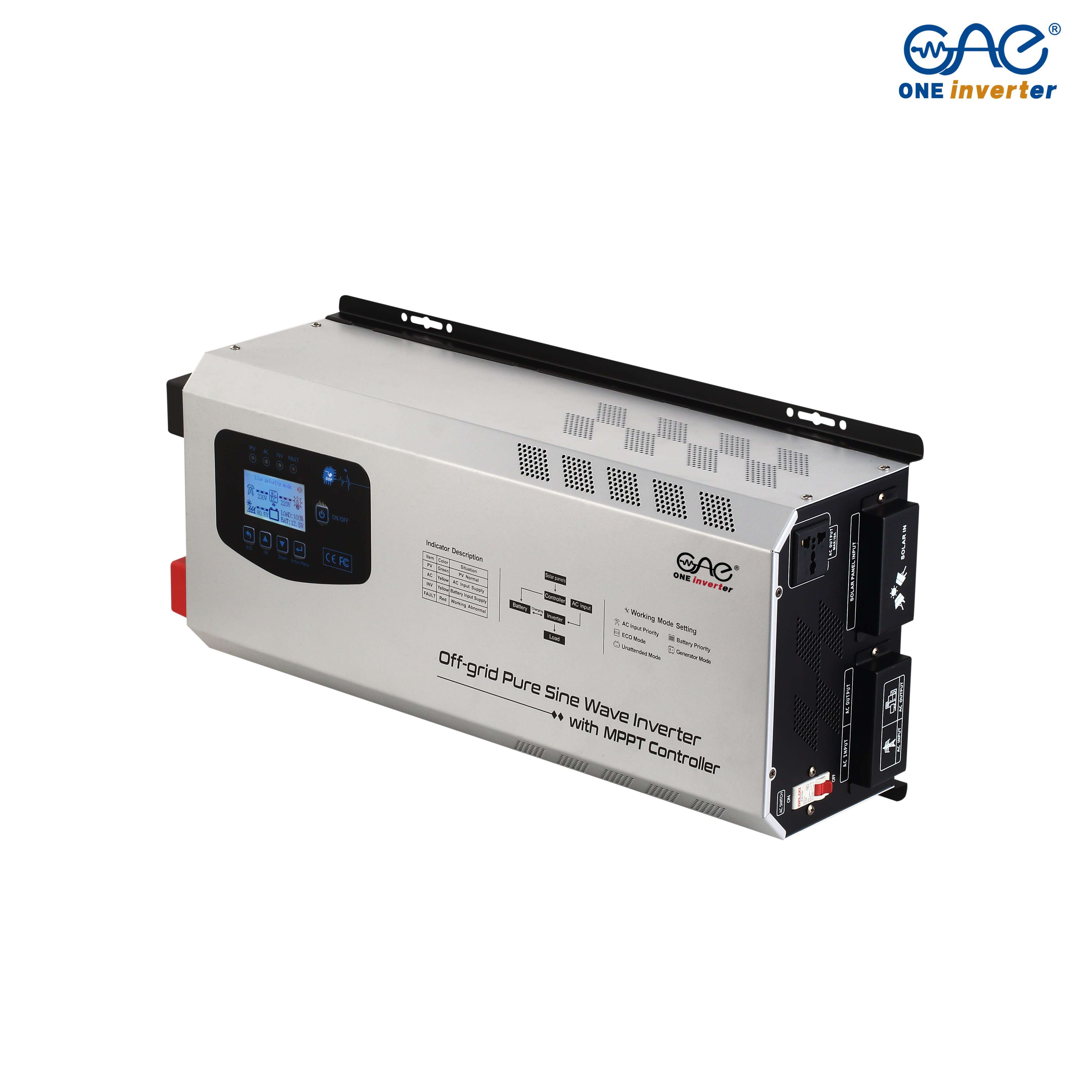 factory price 5kw hybrid 60A mppt solar inverte power inverter 12v 220v pure sine